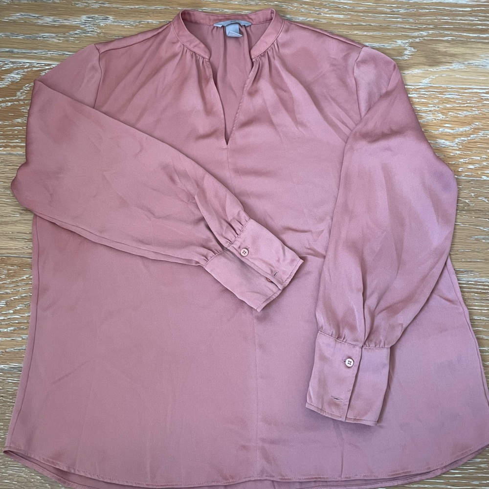 Peach Long-Sleeve Blouse - Picture 2 of 4